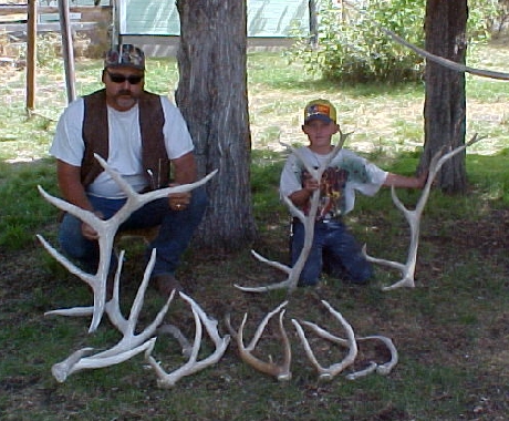 Rick and Bub With Shed Elk Horns